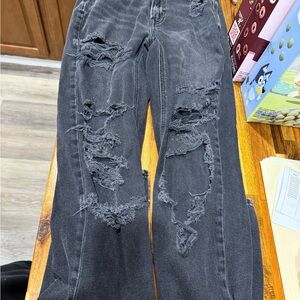 Distressed Black Women's Jeans